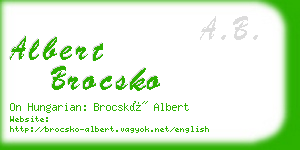 albert brocsko business card